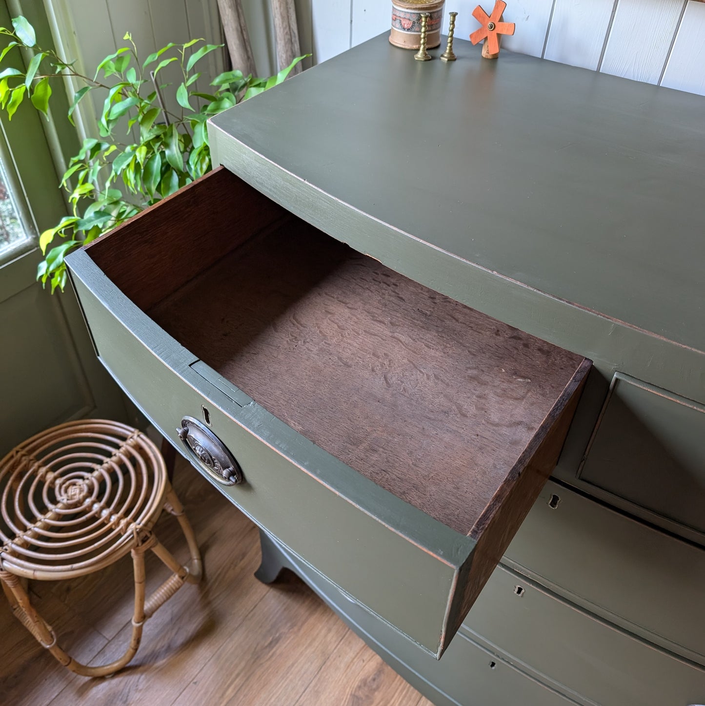Painted Georgian Bow Front Chest of Drawers