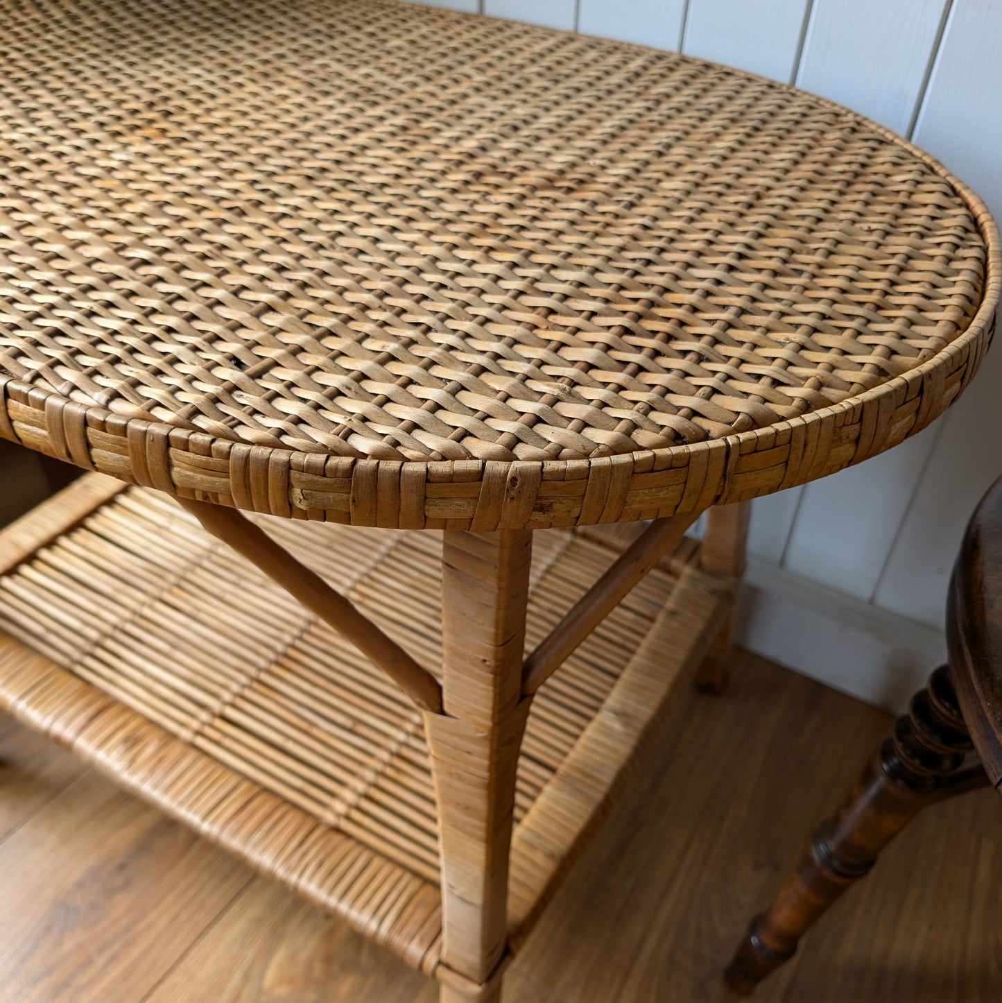 Mid Century Bamboo Side Table