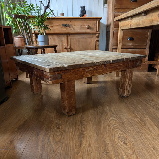 Rustic Victorian Pine Coffee Table