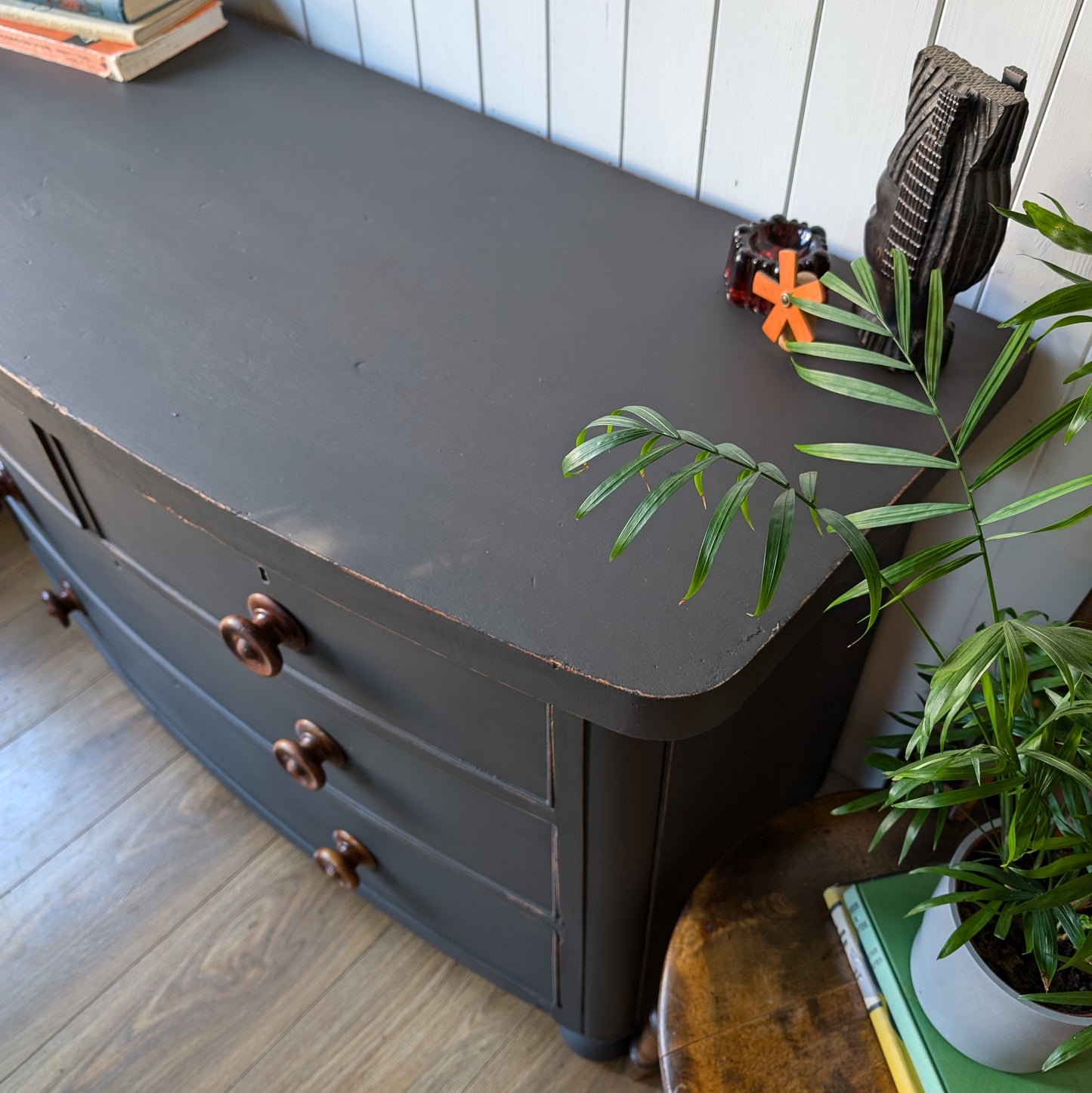 Painted Victorian Bow Front Chest of Drawers