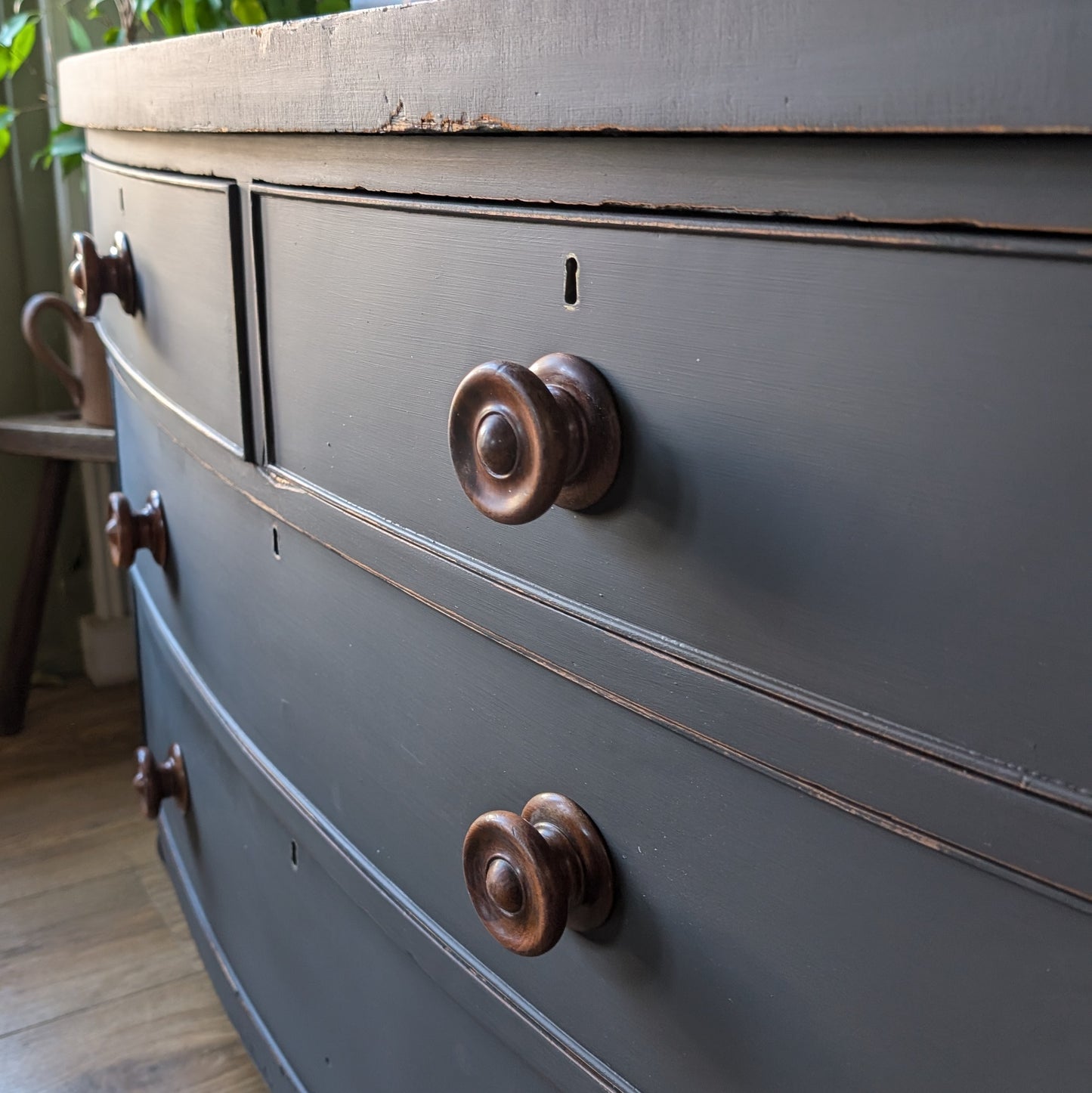 Painted Victorian Bow Front Chest of Drawers