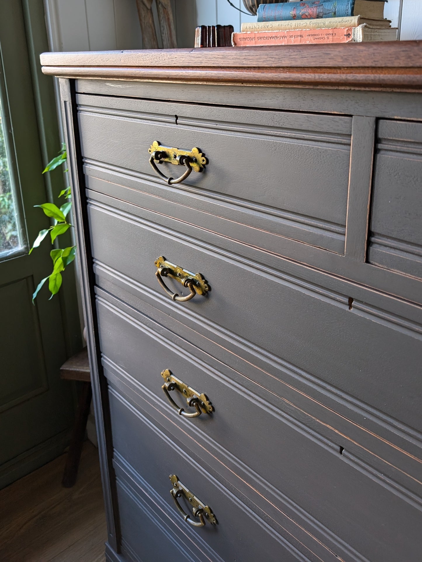 Large Painted Antique Chest of Drawers
