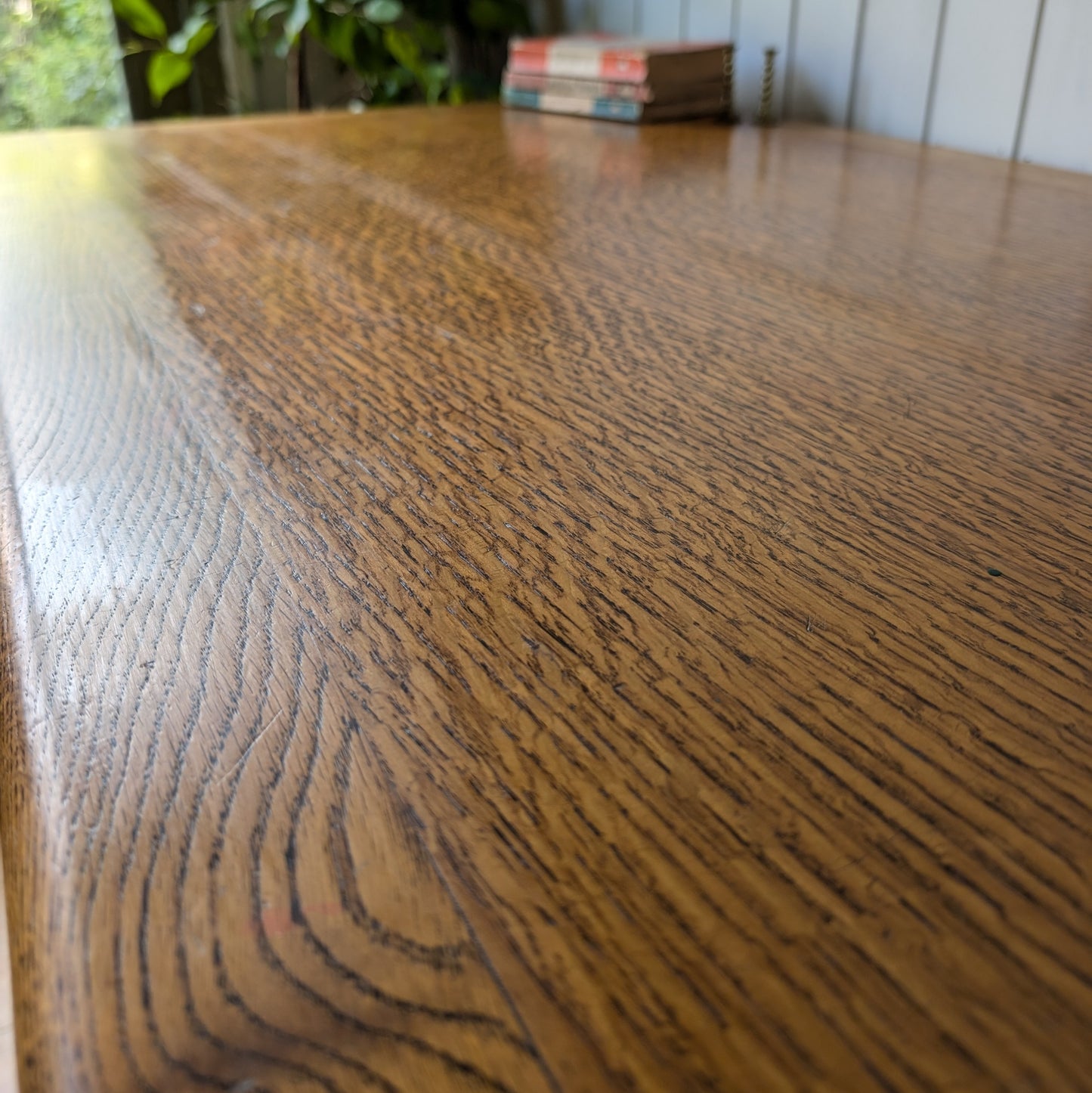 Antique Oak Pedestal Desk