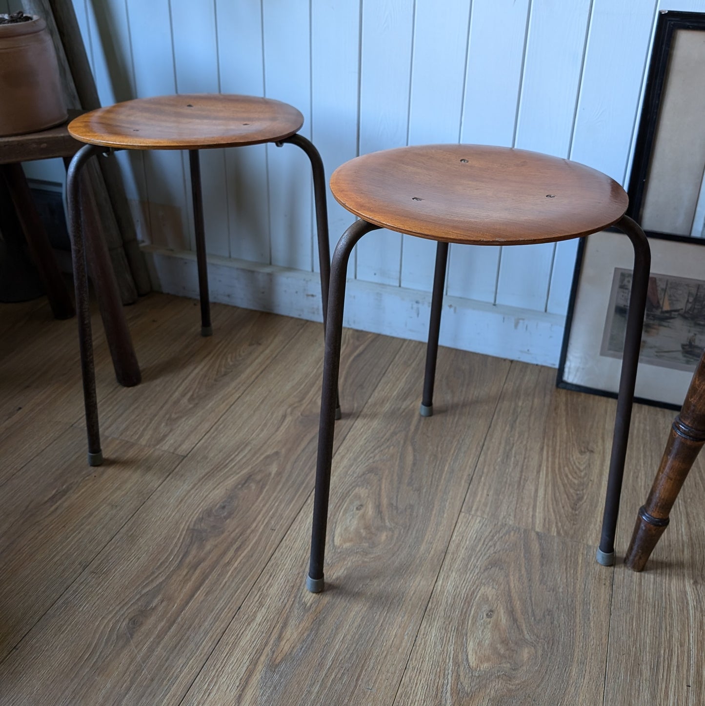Pair of Mid Century Stacking Stools