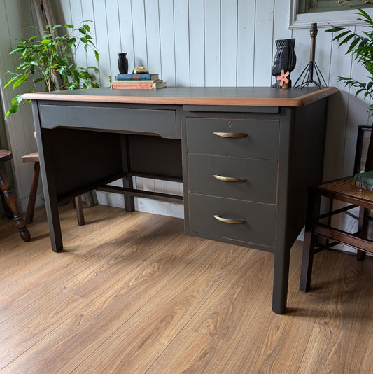 Painted Vintage Pedestal Desk