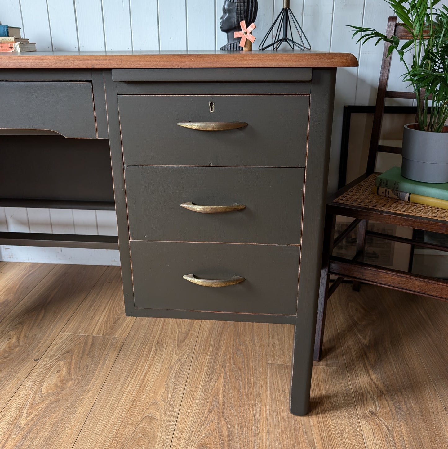 Painted Vintage Pedestal Desk