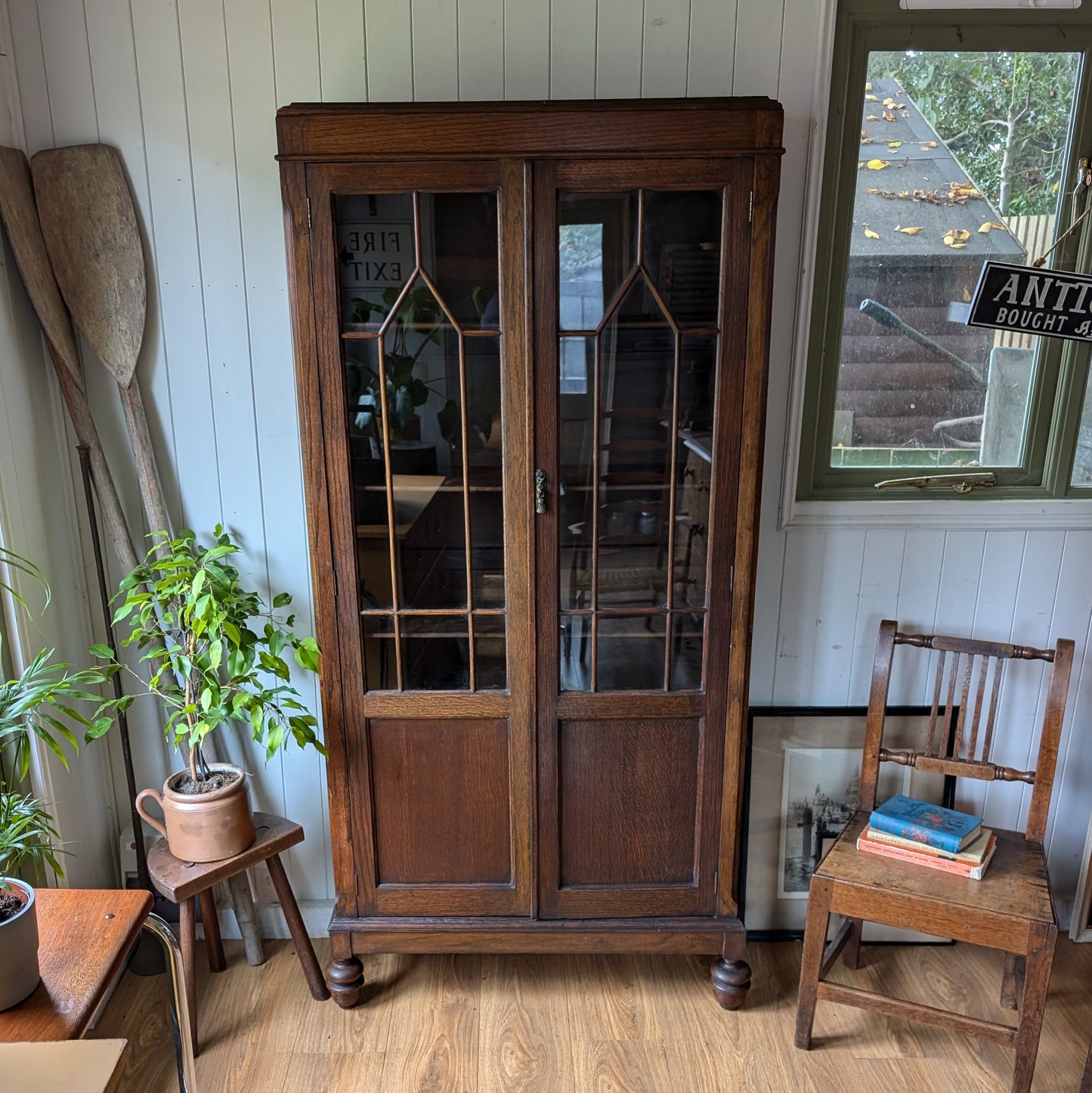Antique Glazed Bookcase
