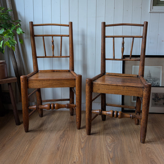 Pair of 19c Country Chairs