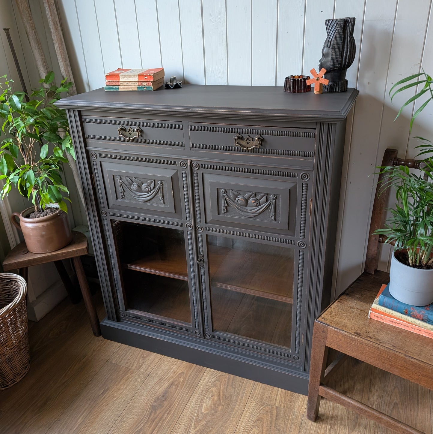 Painted Antique Glazed Cupboard
