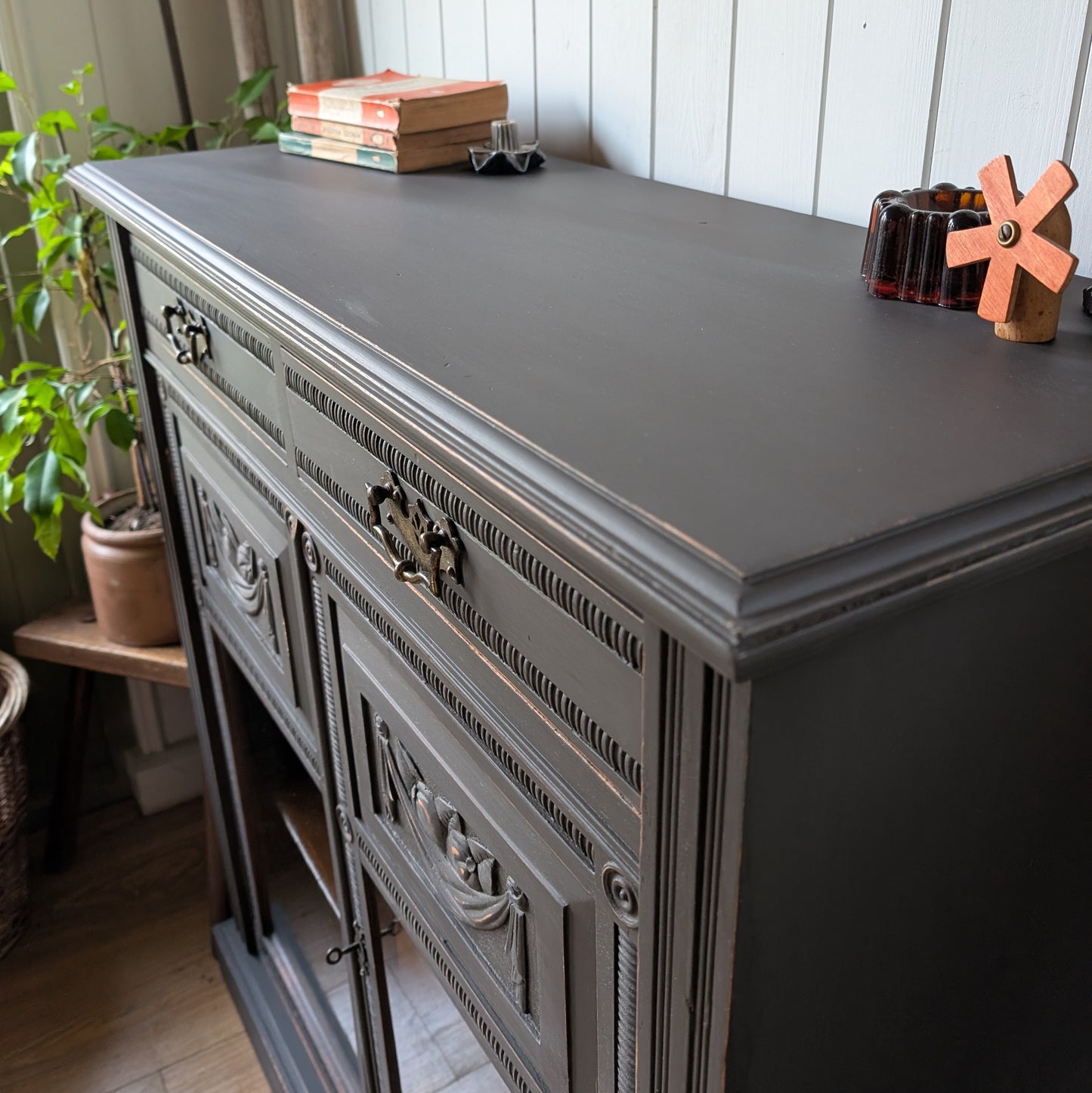 Painted Antique Glazed Cupboard