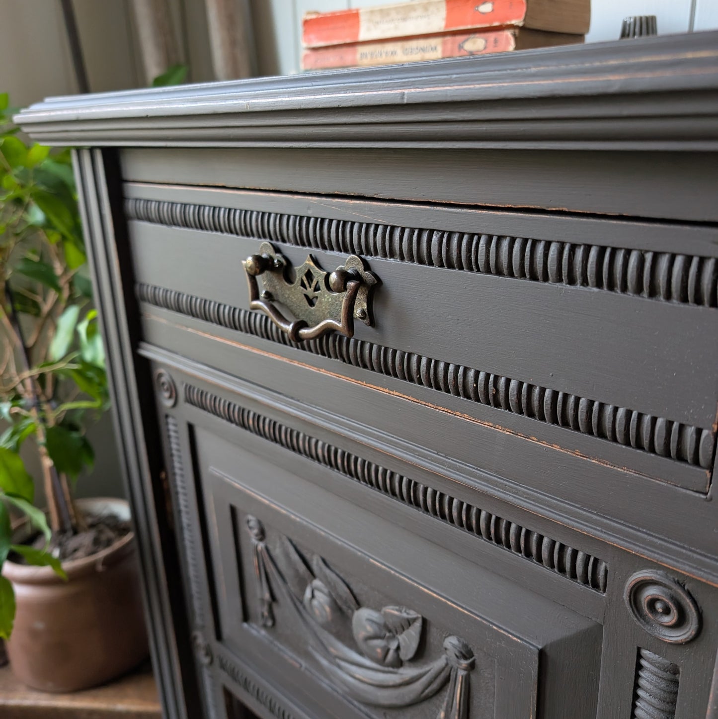 Painted Antique Glazed Cupboard
