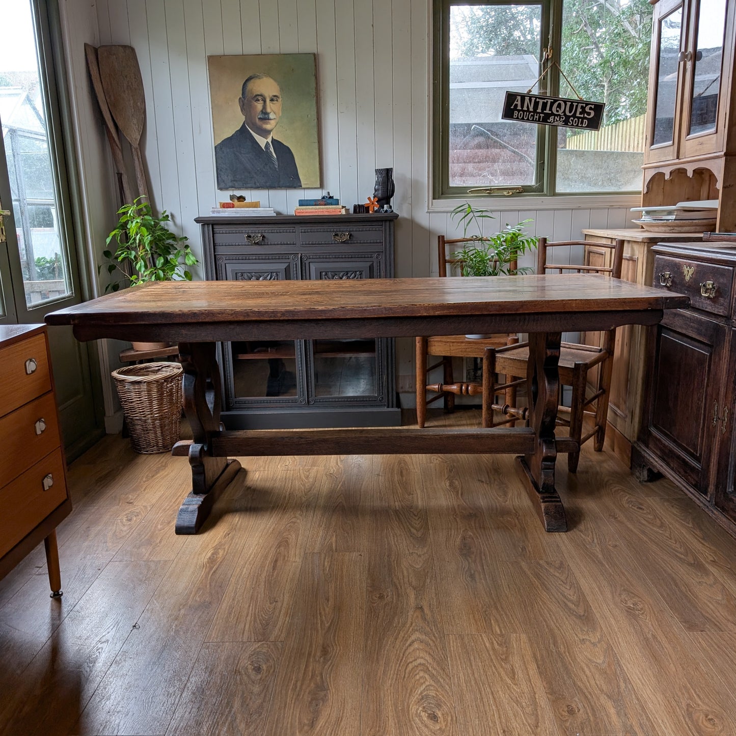 Antique Oak Refectory Table