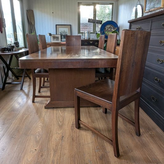 Art Deco Dining Table and Six Chairs