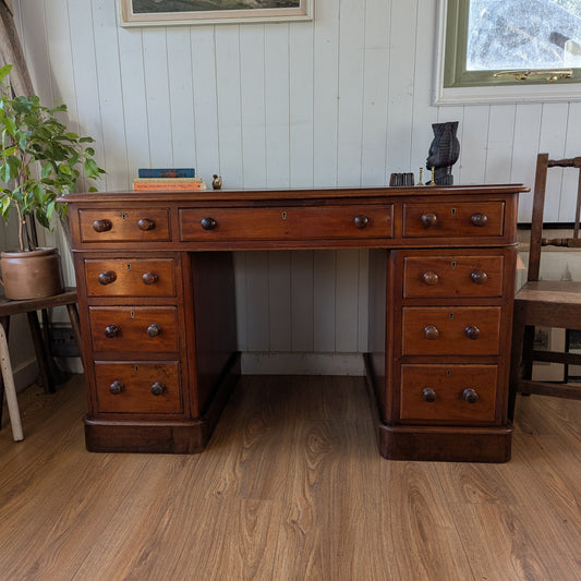 Victorian Twin Pedestal Desk