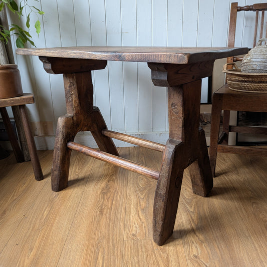 Antique French Alpine Tavern Table