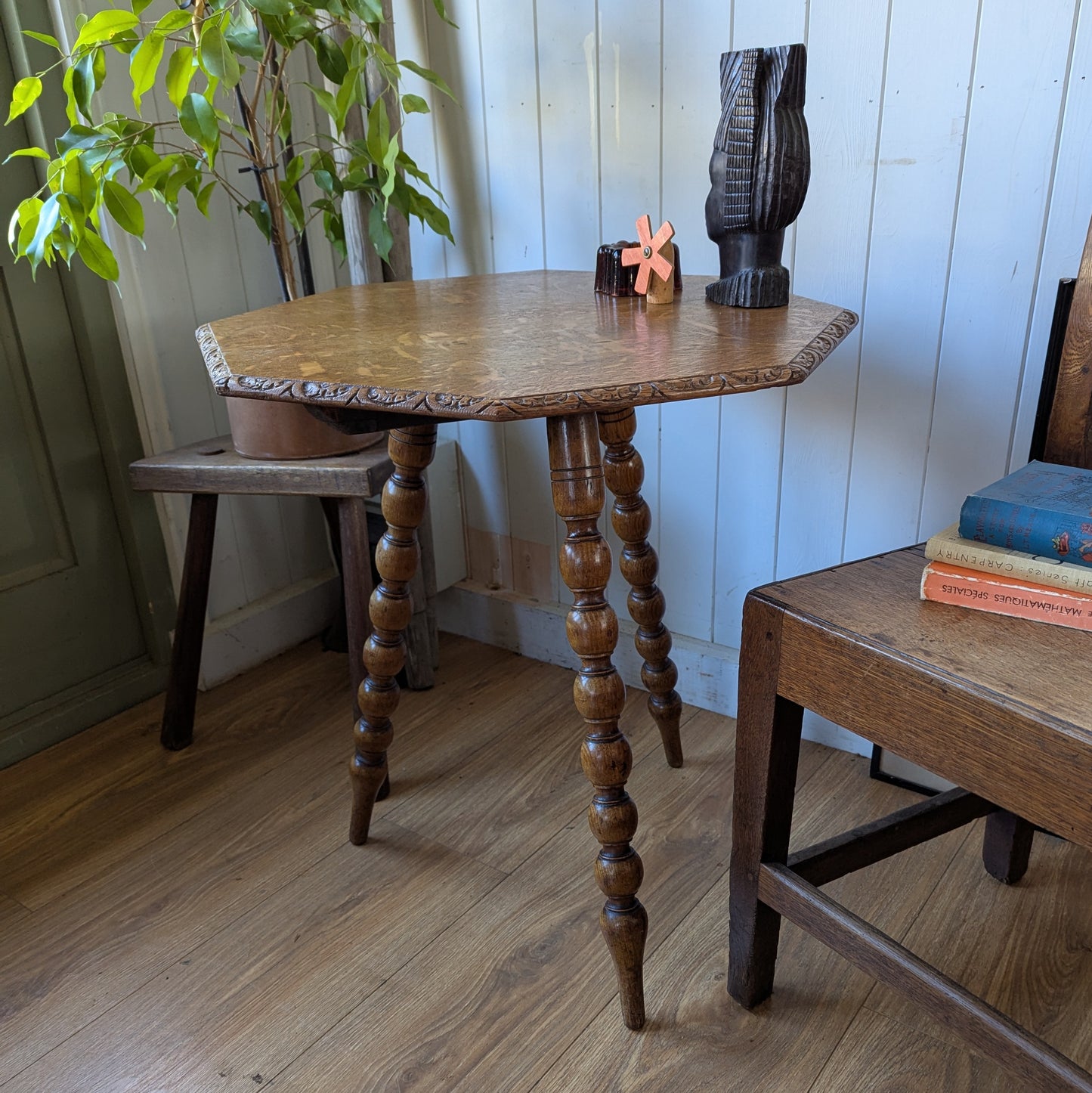 Antique Bobbin Leg Side Table