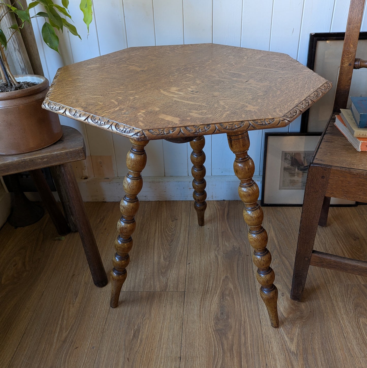 Antique Bobbin Leg Side Table