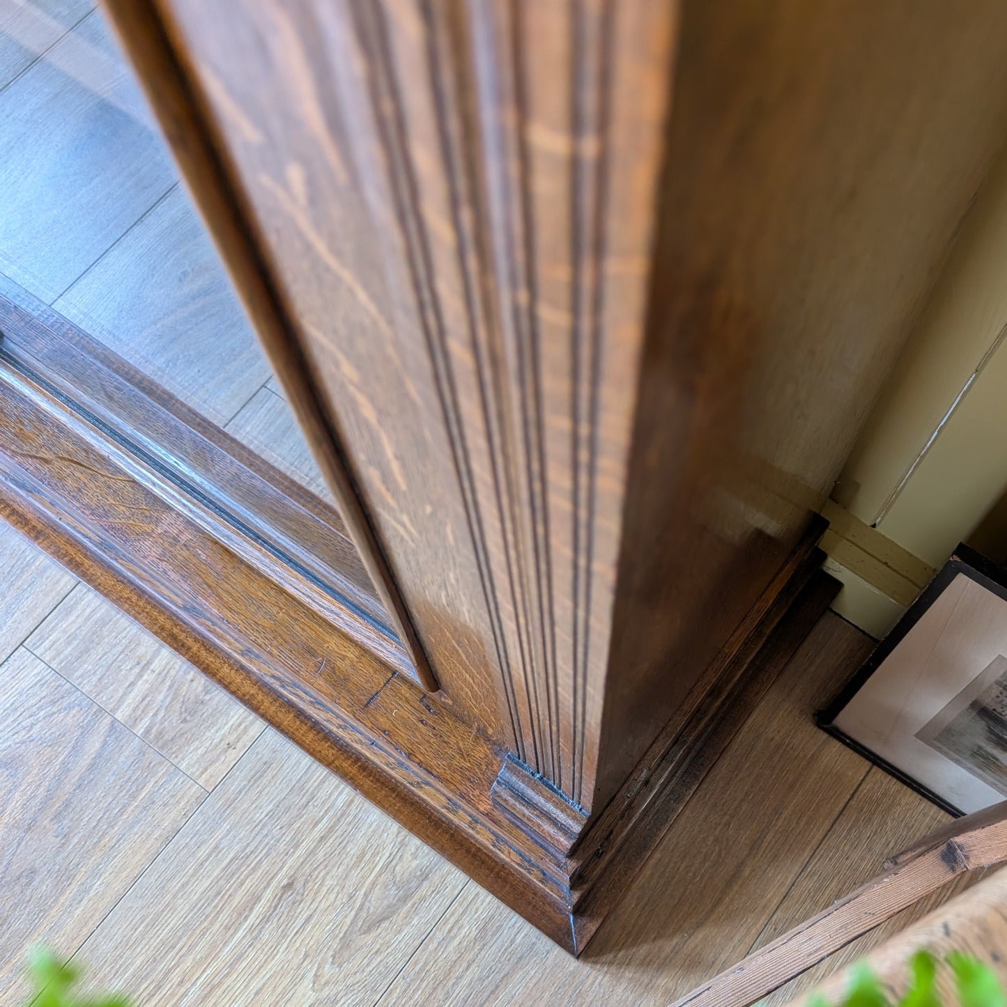 Large Antique Oak Glazed Bookcase