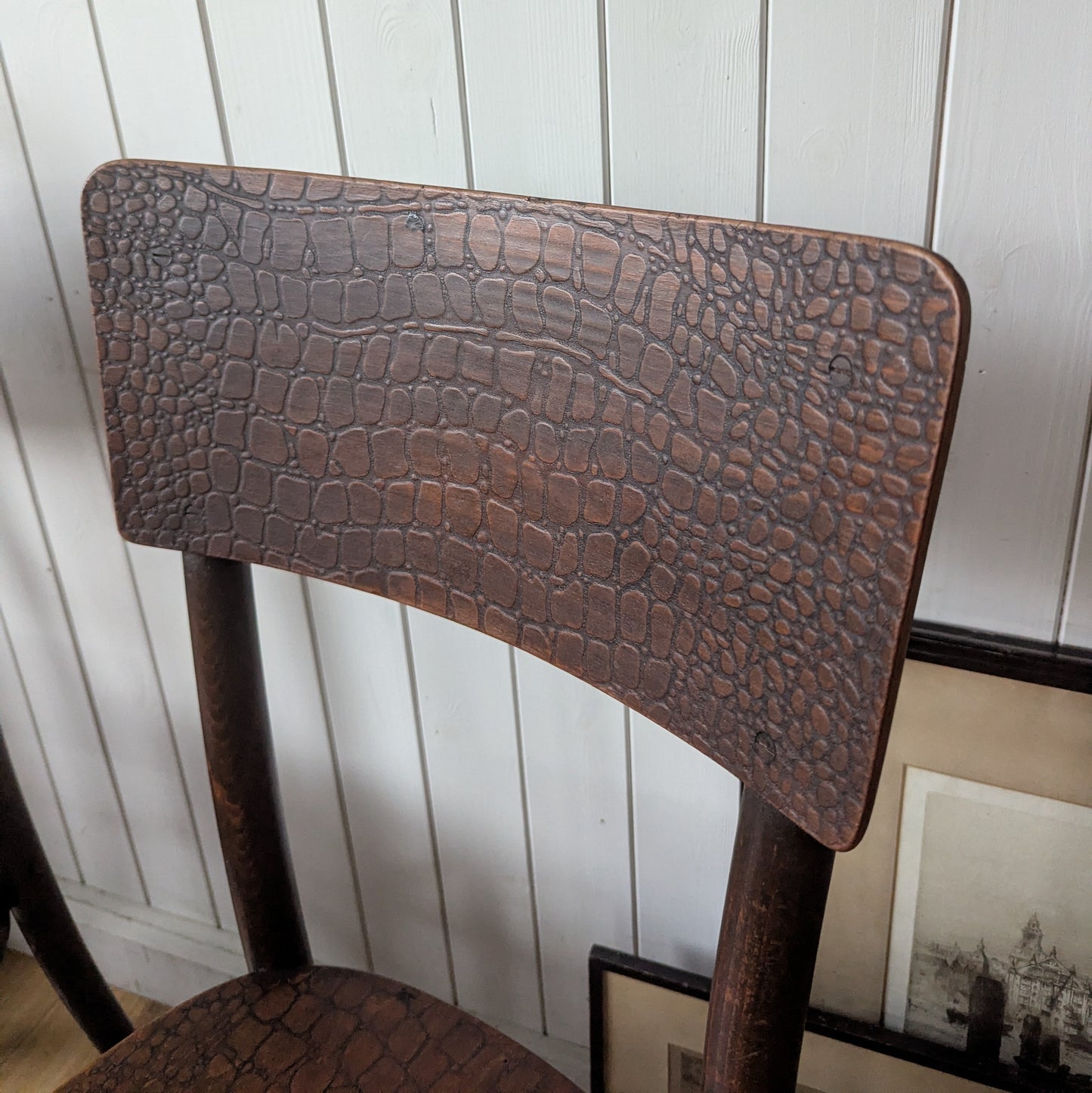 Pair of Antique Bentwood "Moc Croc" Bistro Chairs.
