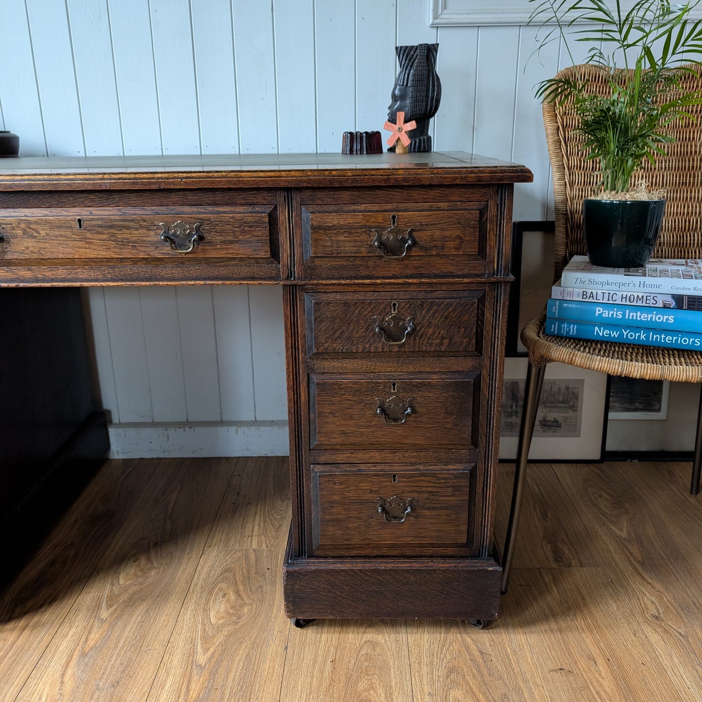 Antique Oak Twin Pedestal Desk