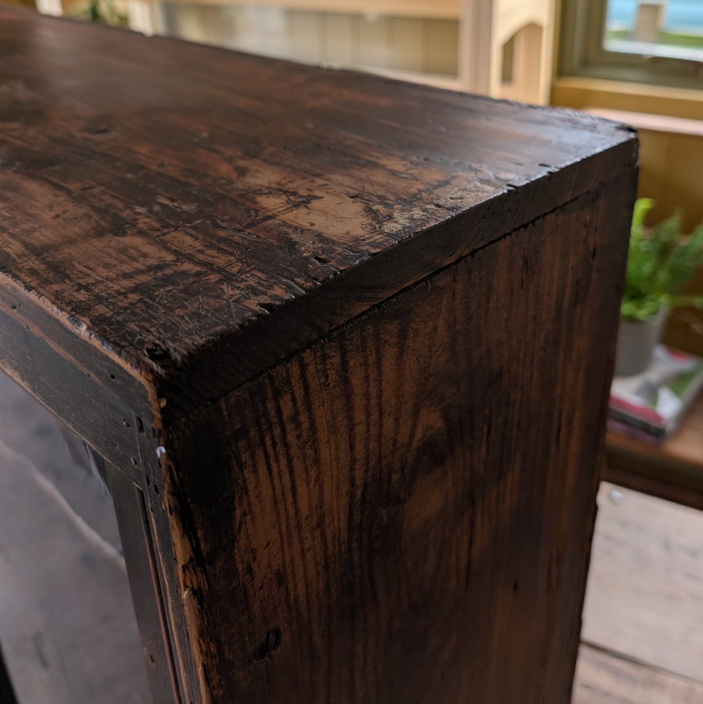 Rustic Victorian Glazed Wall Cabinet