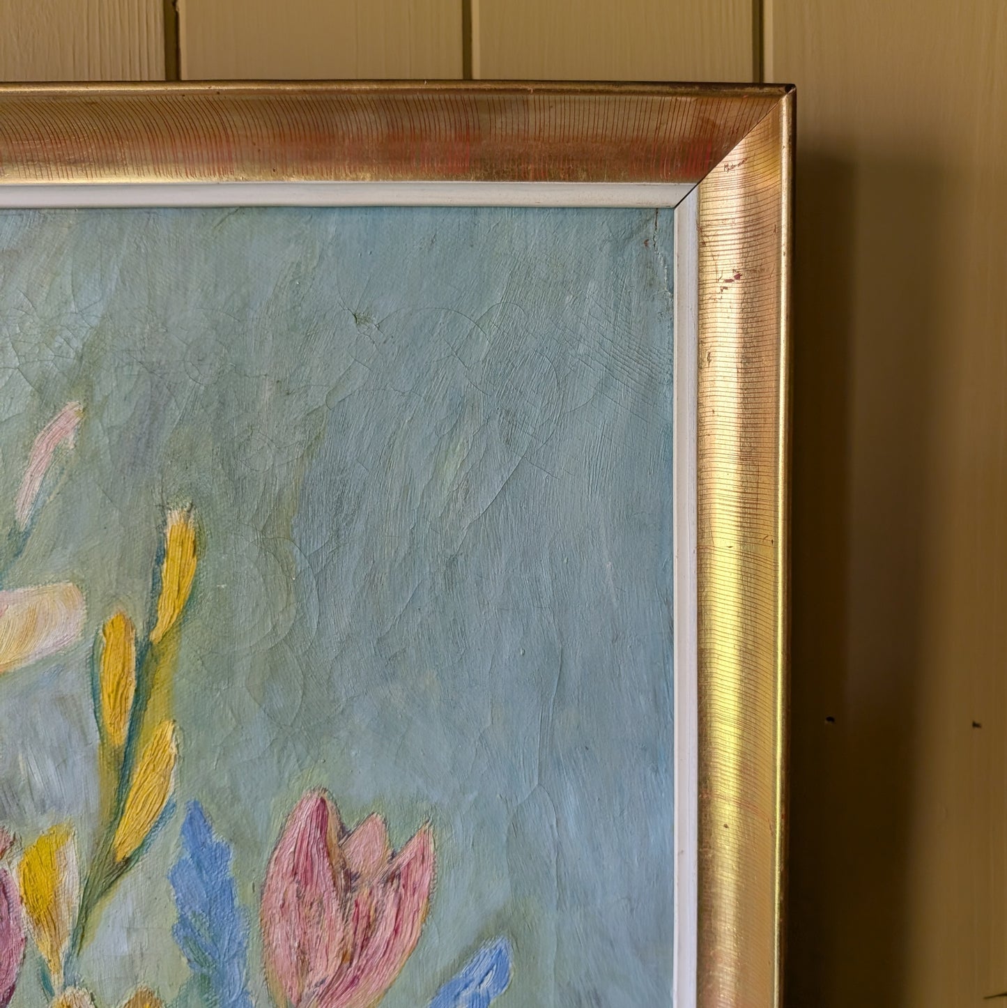 Mid-Century Impressionist Floral Oil Painting