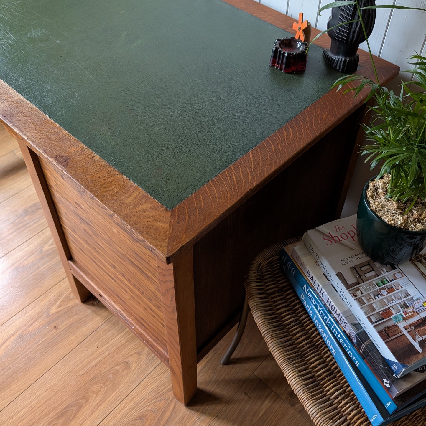 Vintage French Tambour Front Desk