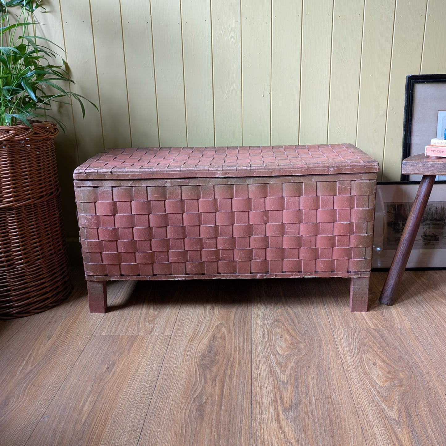 Small Vintage Woven Blanket Box