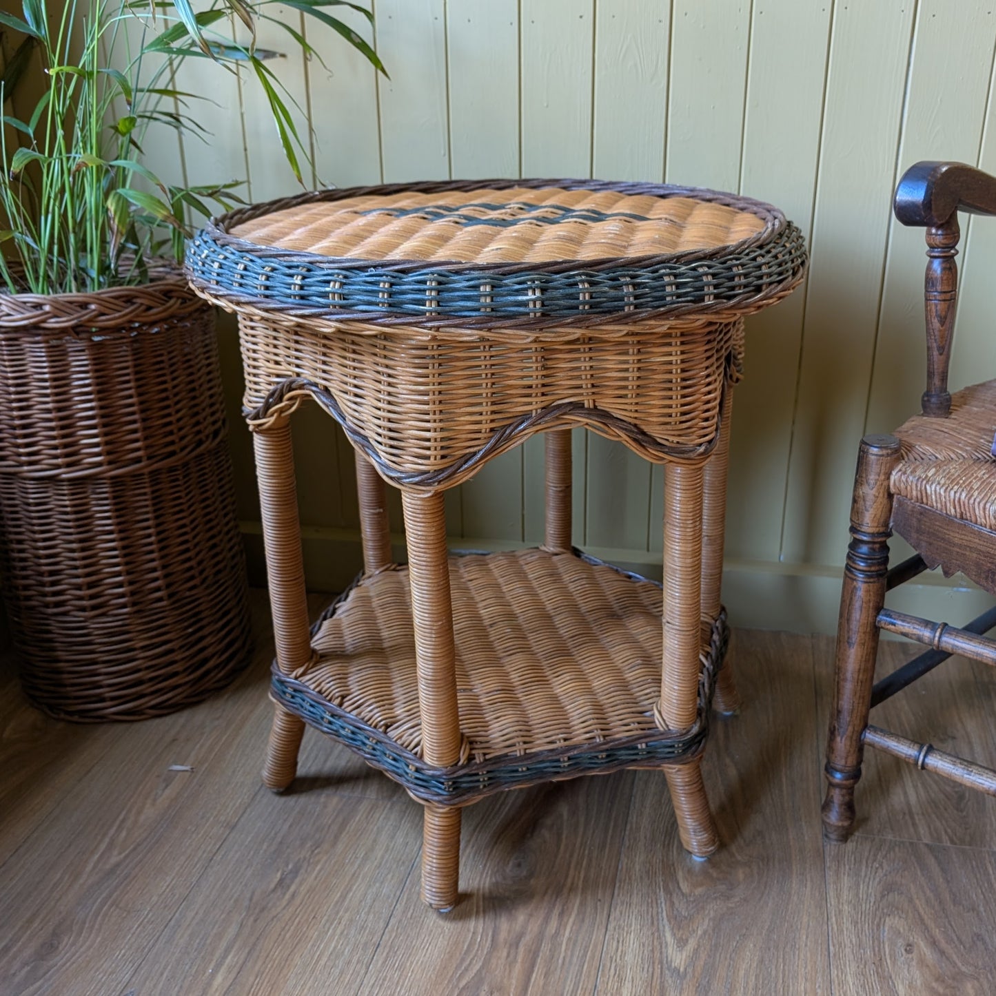 Vintage Wicker Side Table