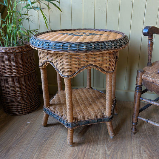 Vintage Wicker Side Table