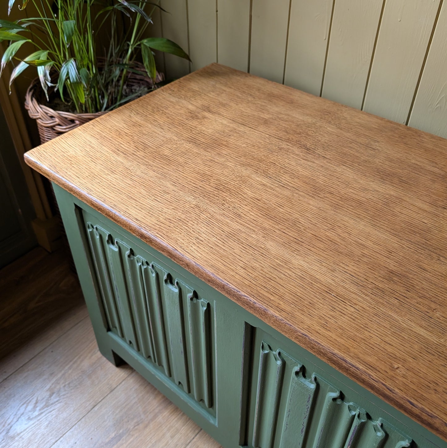 Large Painted Vintage Blanket Box
