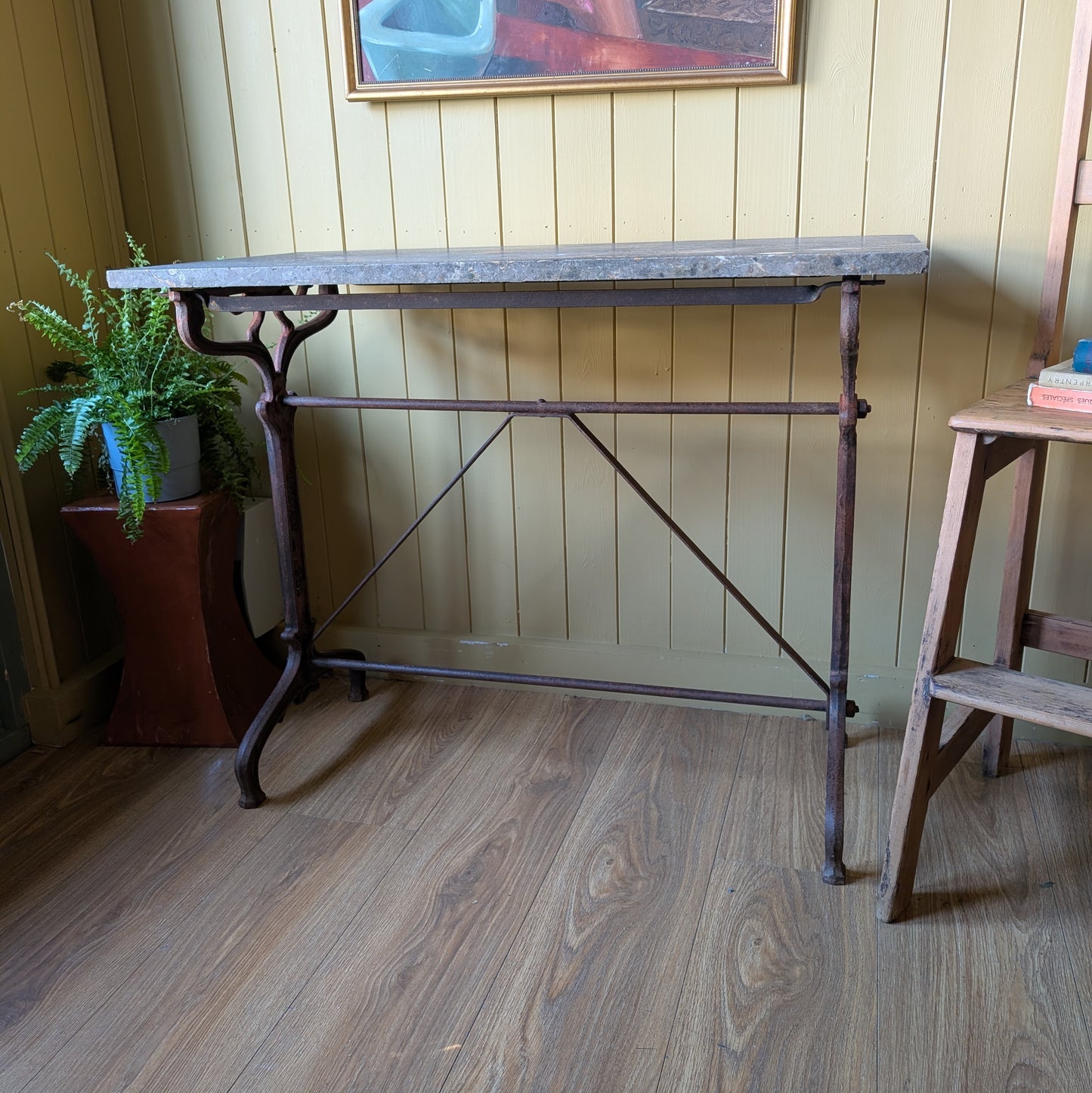 Antique French Cast Iron Table by