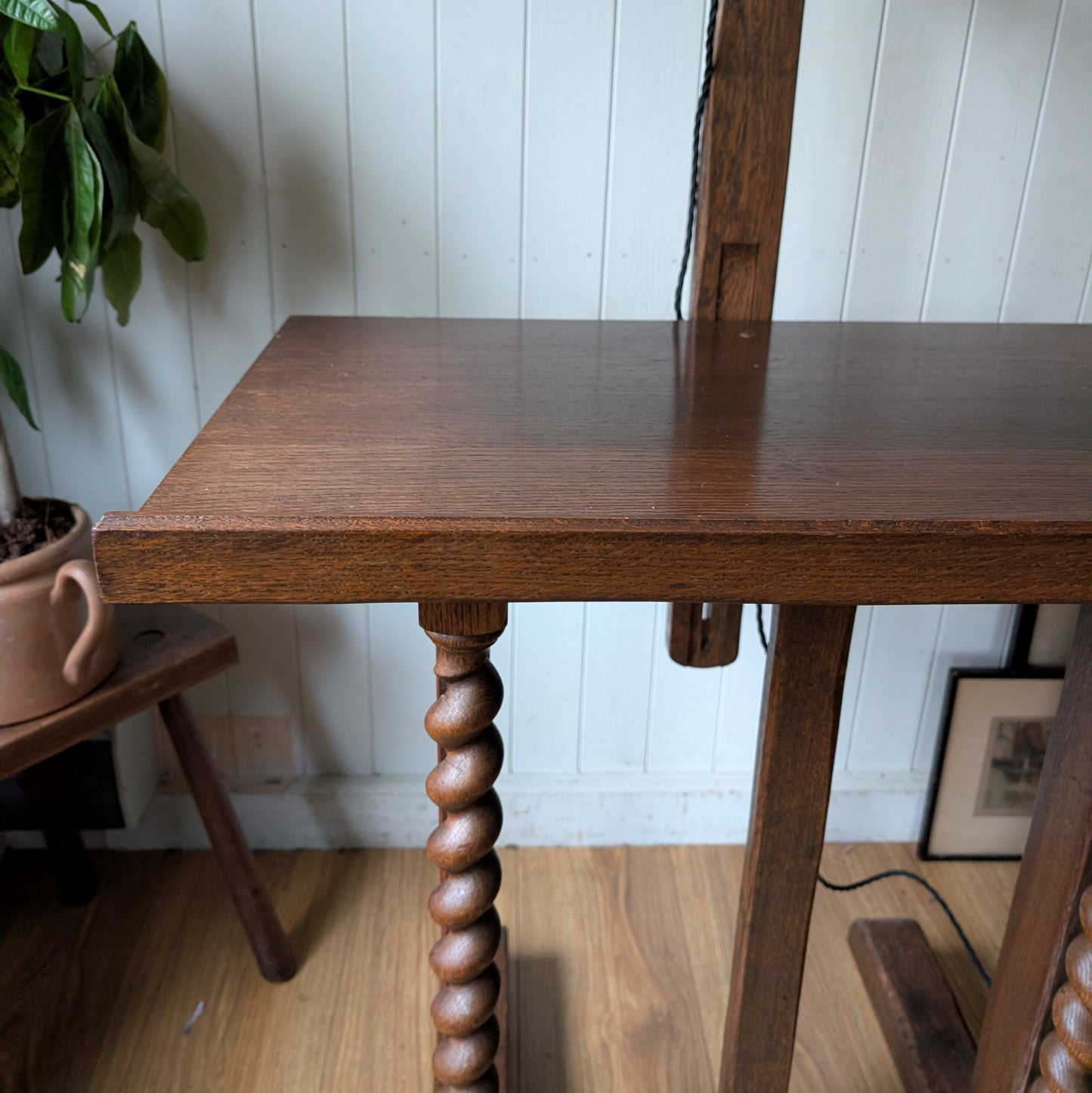 Antique French Draughtsmans Desk with Light
