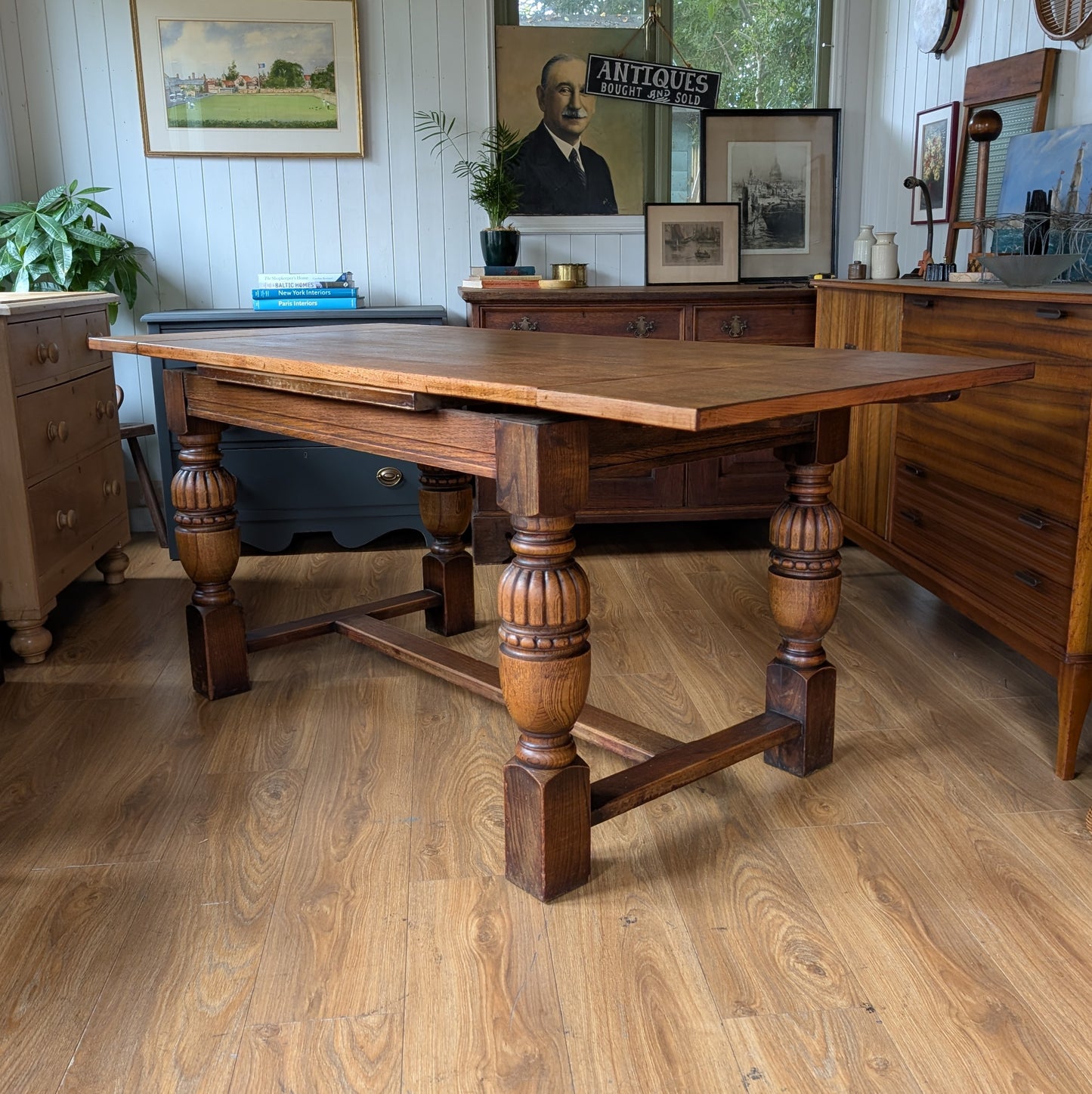Vintage Oak Draw Leaf Table