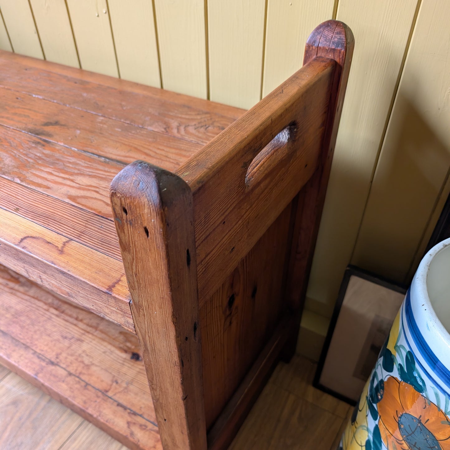 Antique Bench Seat with Shelf