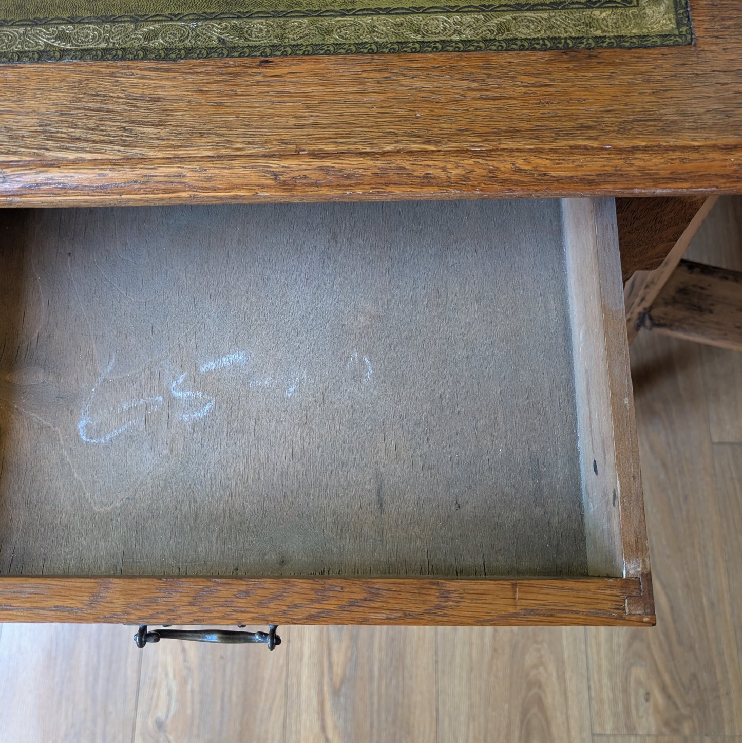 Antique Writing Desk with Leather Top