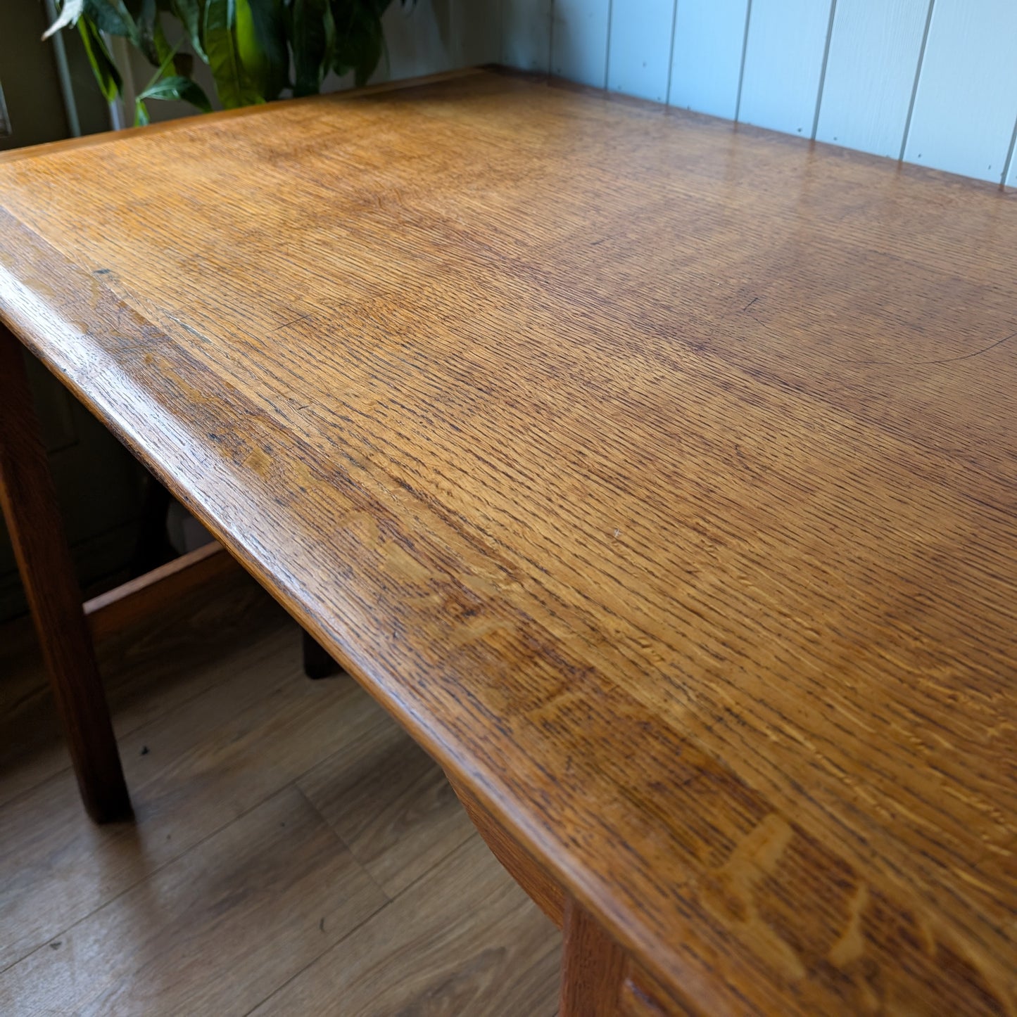 Antique Oak Pedestal Desk