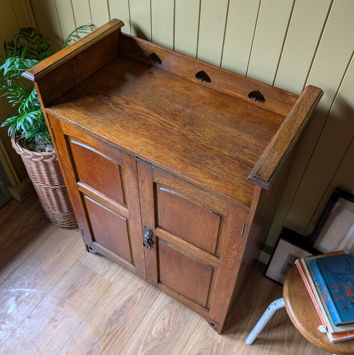 Arts and Crafts Oak Shoe Cupboard