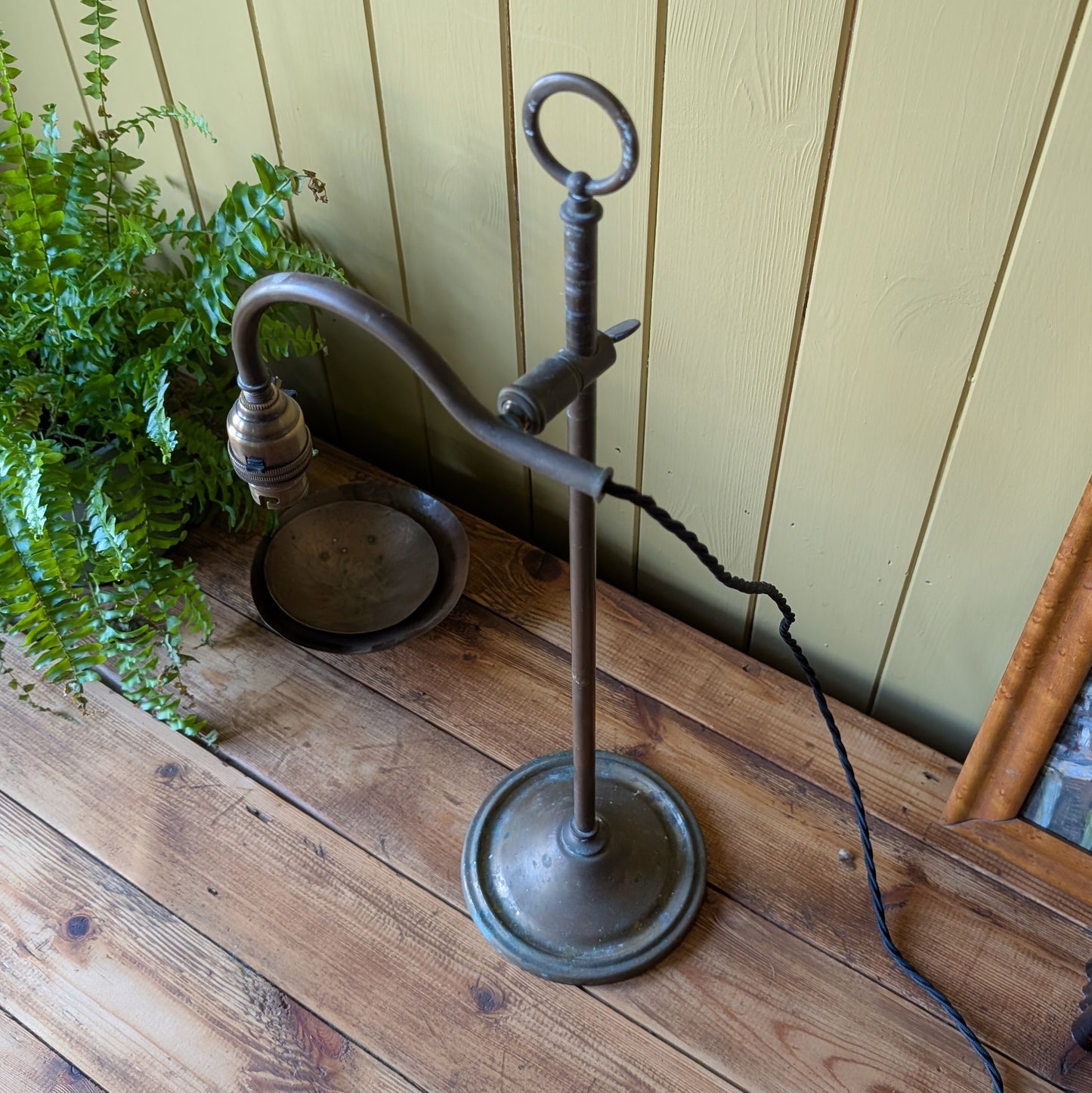 Antique French Rise and Fall Task Lamp