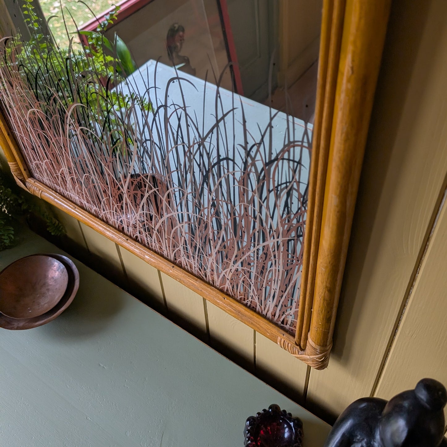 Mid Century Bamboo Mirror