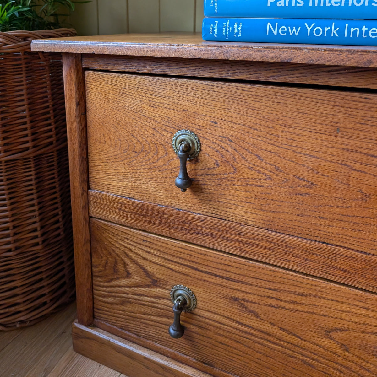 Small Low Oak Chest of Drawers