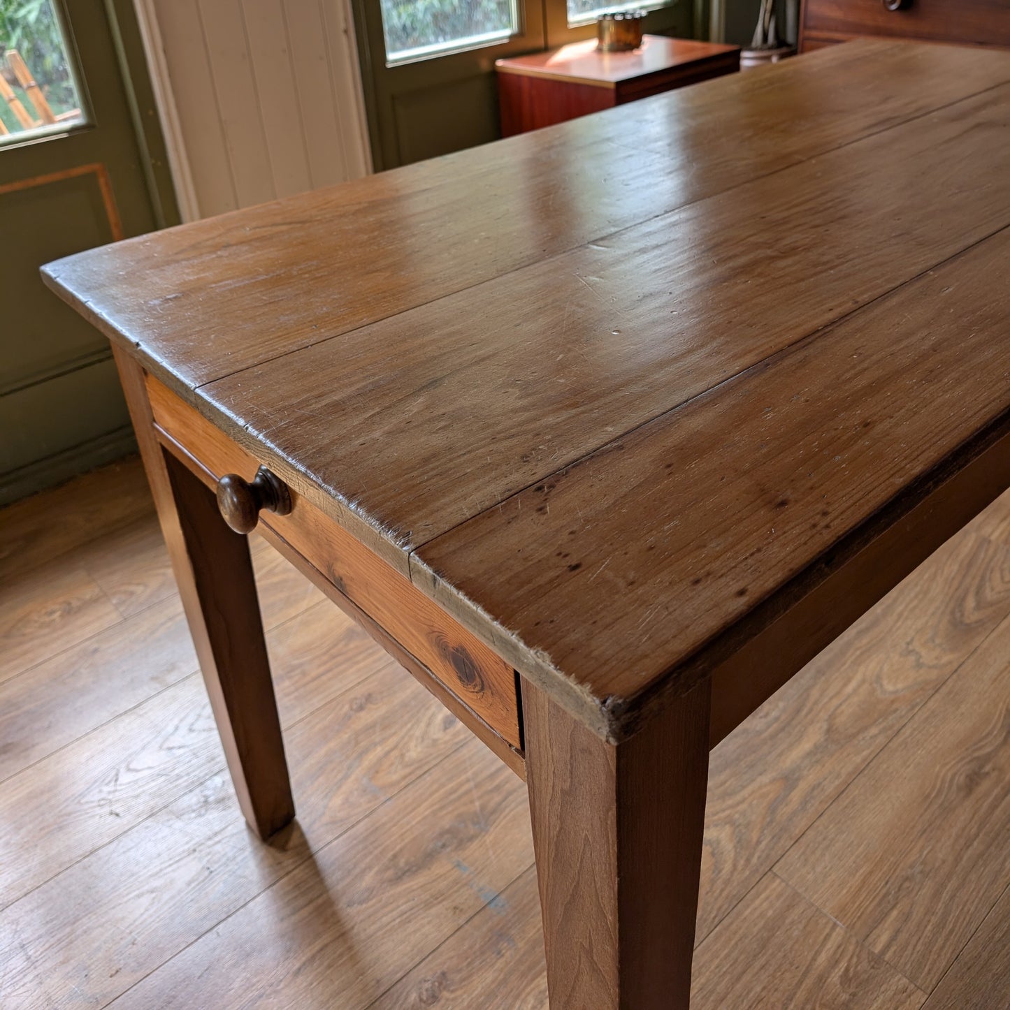 Victorian Kitchen Table and Six Chairs