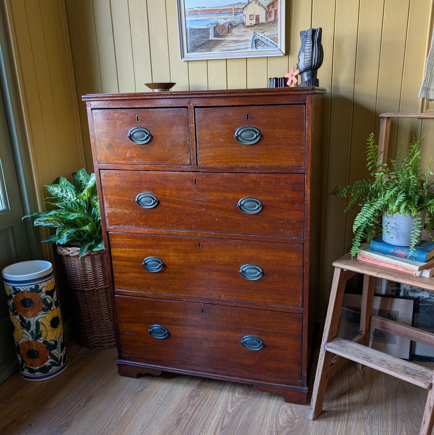 Narrow Antique Chest of Drawers