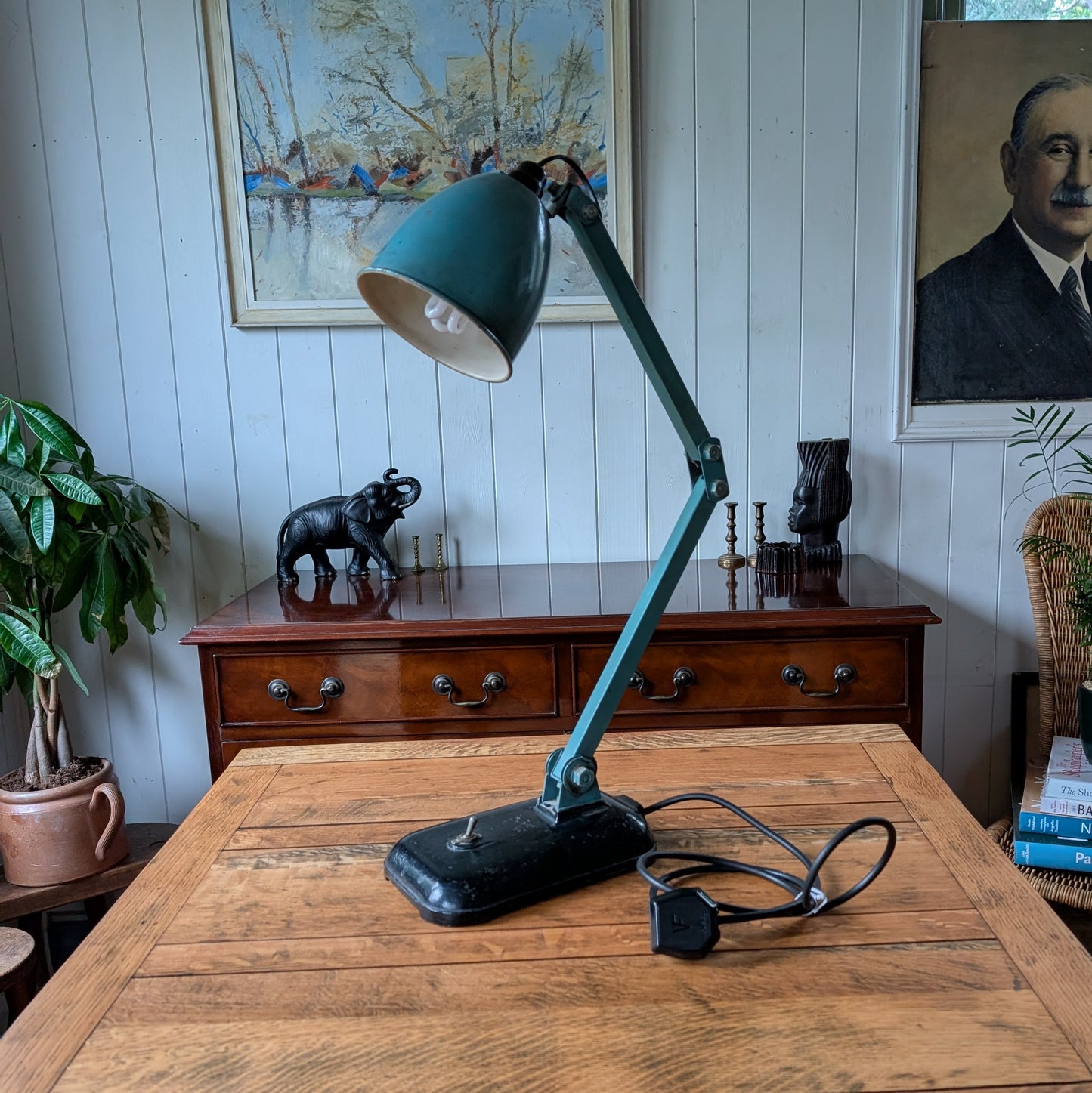 Large Vintage Industrial Work Light by Memlite