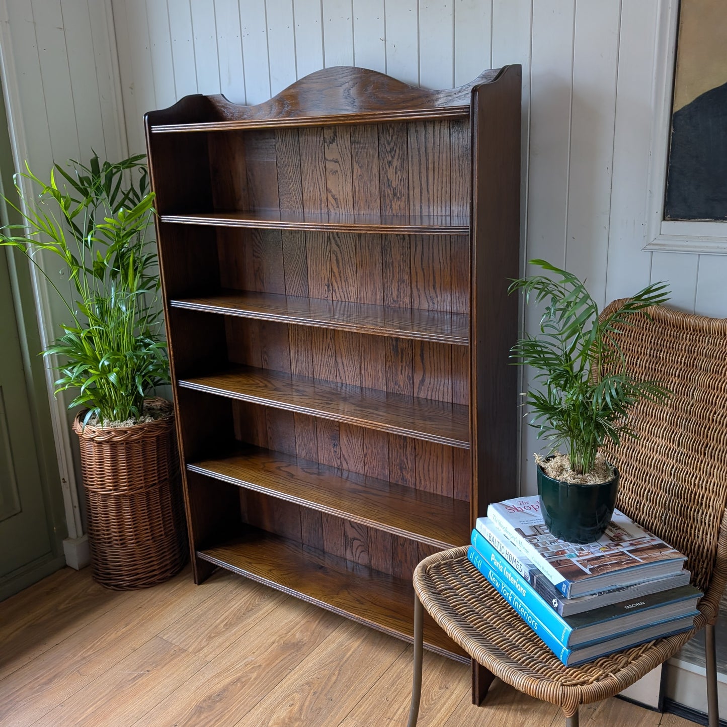 Tall Antique Oak Bookcase