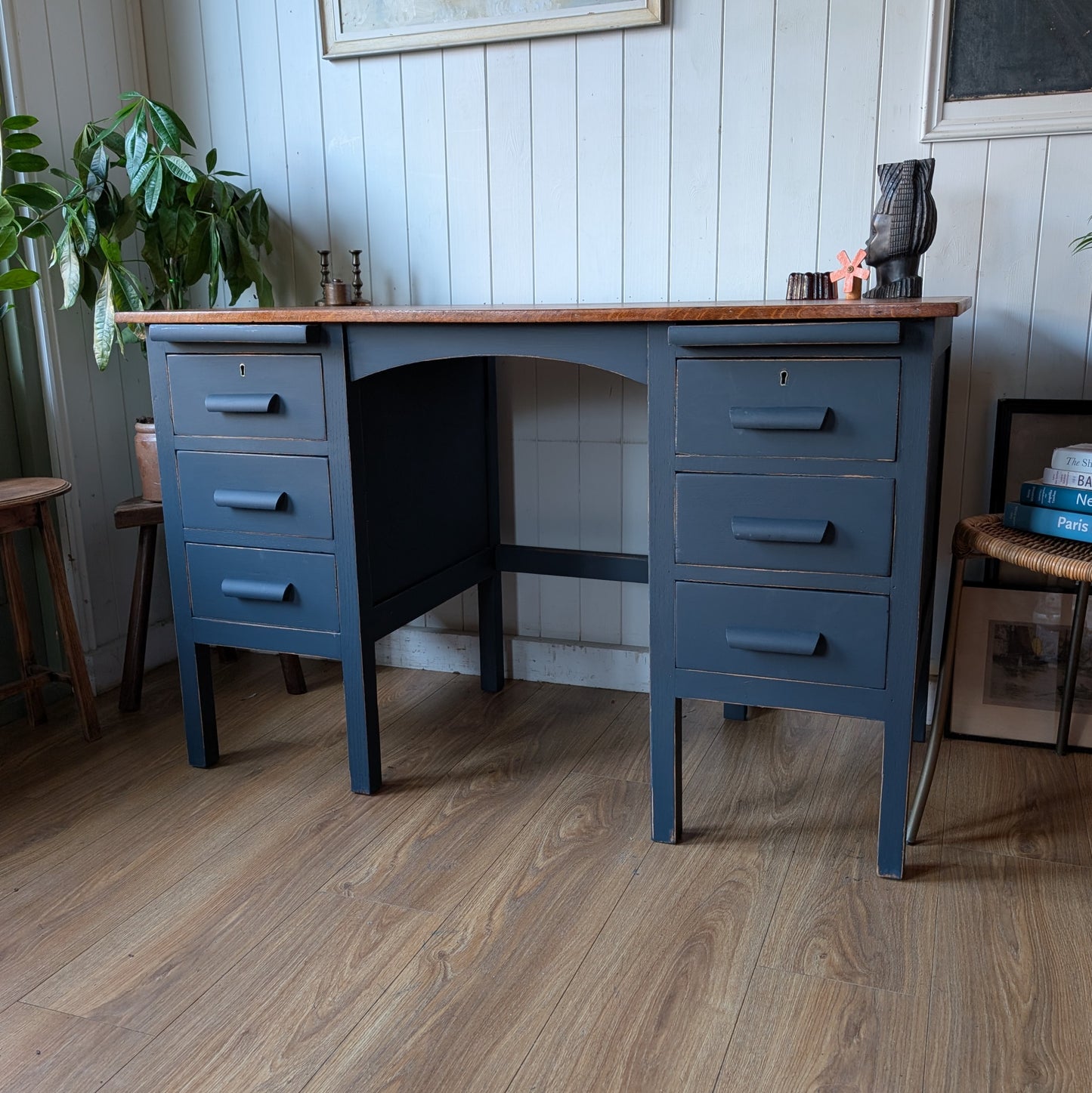 Painted Antique Oak Desk