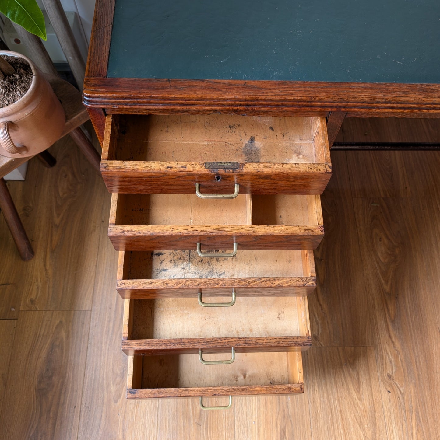 Vintage Art Deco Oak Desk