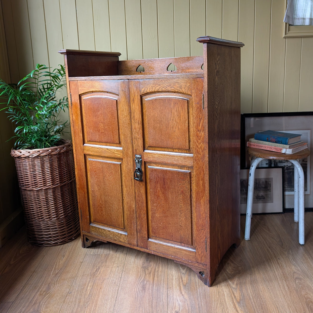 Arts and Crafts Oak Shoe Cupboard