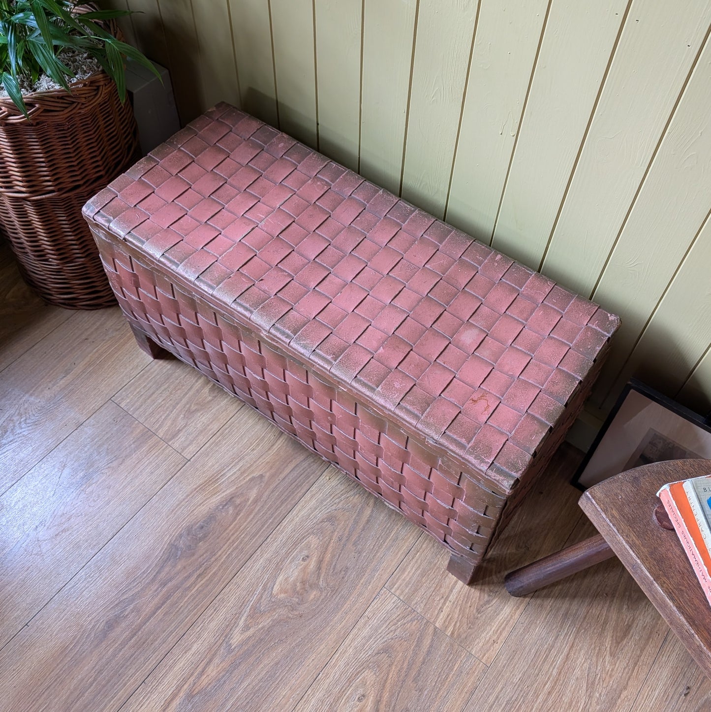 Small Vintage Woven Blanket Box