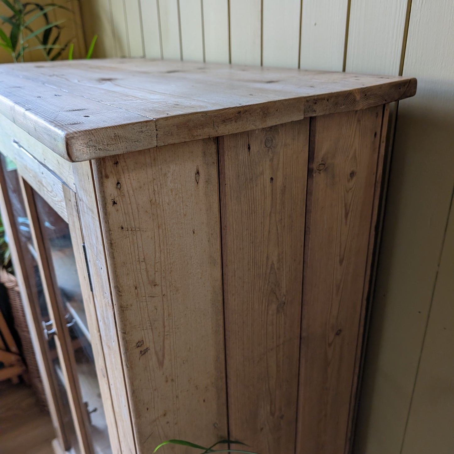 Small Victorian Glazed Pine Cabinet